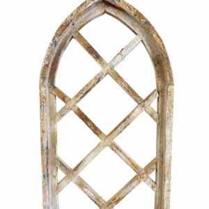 Distressed Ivory Arch Lattice Wall Panel