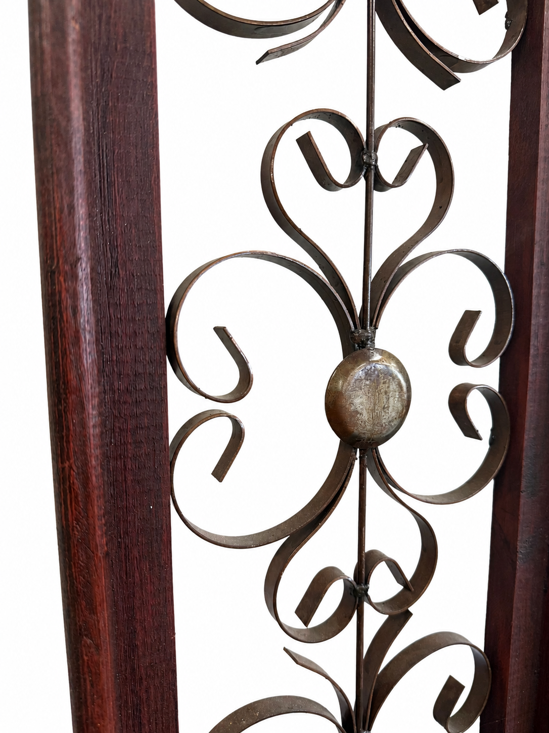 Distressed Brown Arch Scrollwork Wall Panel