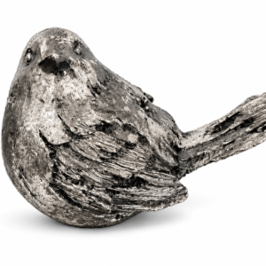 Distressed Silver Decorative Bird Figurine