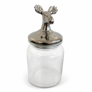 Silver Moose Glass Storage Jar