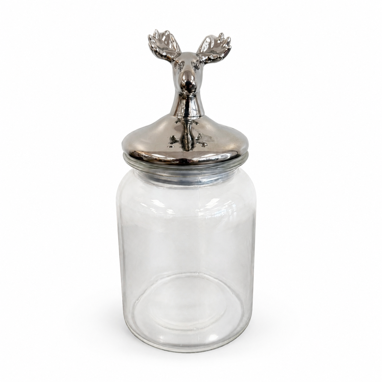 Silver Moose Glass Storage Jar