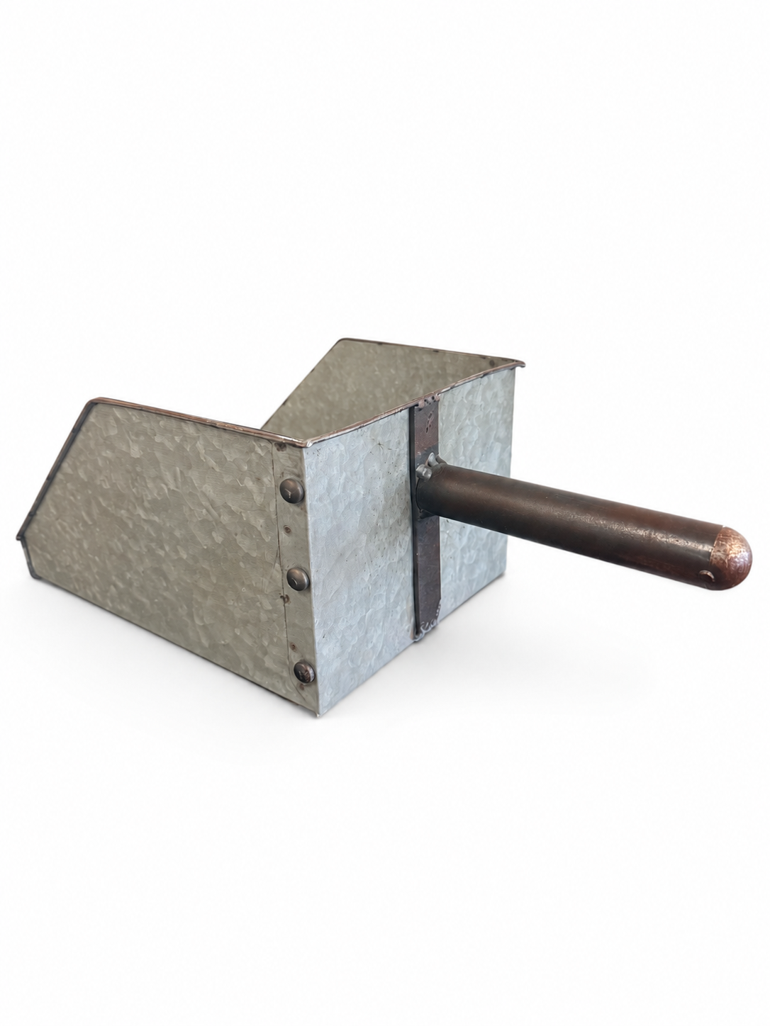 Large Rustic Galvanized Metal Scoop - Image 3