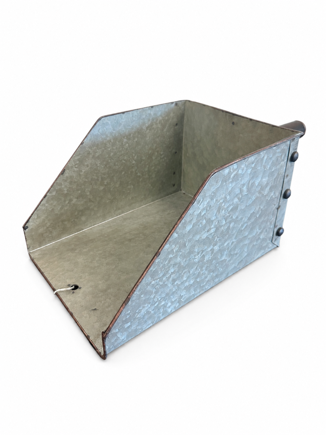 Large Rustic Galvanized Metal Scoop