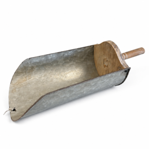 Galvanized Metal Decorative Scoop with Wood Handle
