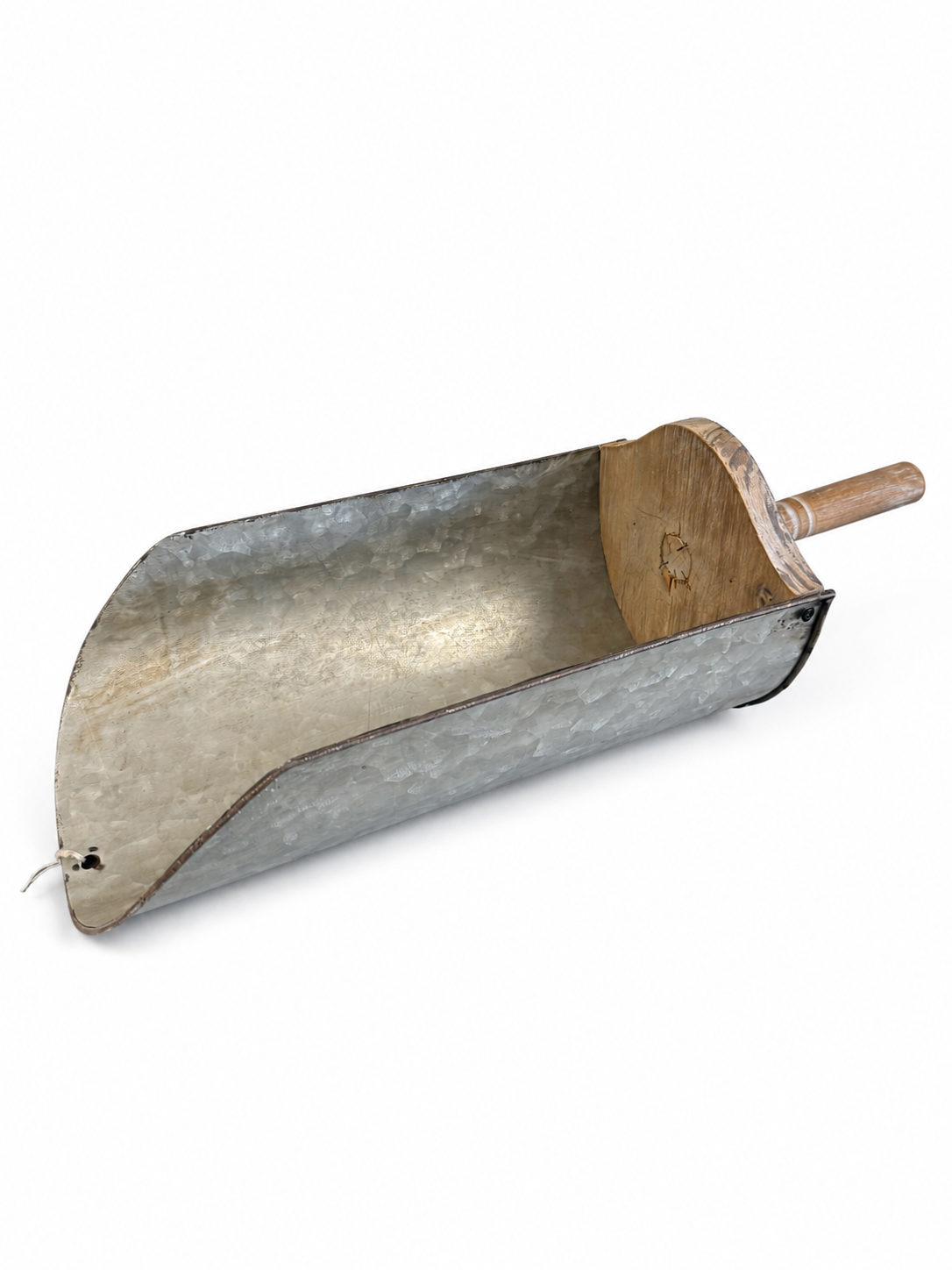 Galvanized Metal Decorative Scoop with Wood Handle