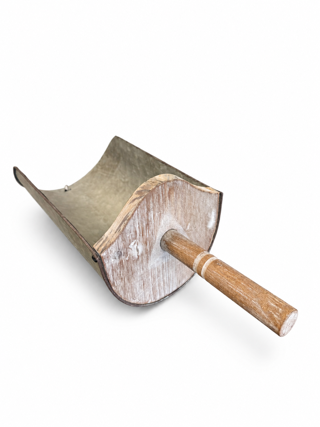 Galvanized Metal Decorative Scoop with Wood Handle - Image 2