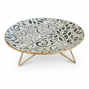 Decorative Round Metal Pedestal Tray