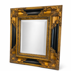 Vintage Gold and Black Decorative Mirror