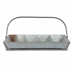 Galvanized Metal Divided Caddy