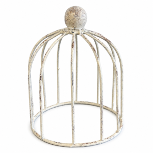 White Metal Dome Cloche
