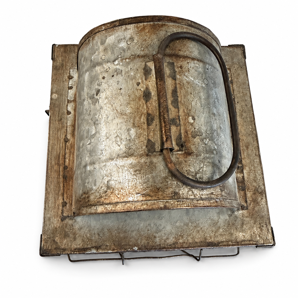 Industrial Galvanized Metal & Glass Lantern