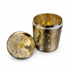 Gold Glass Decorative Jar with Lid