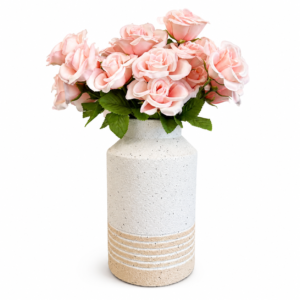 Blush Rose Arrangement in Textured Vase