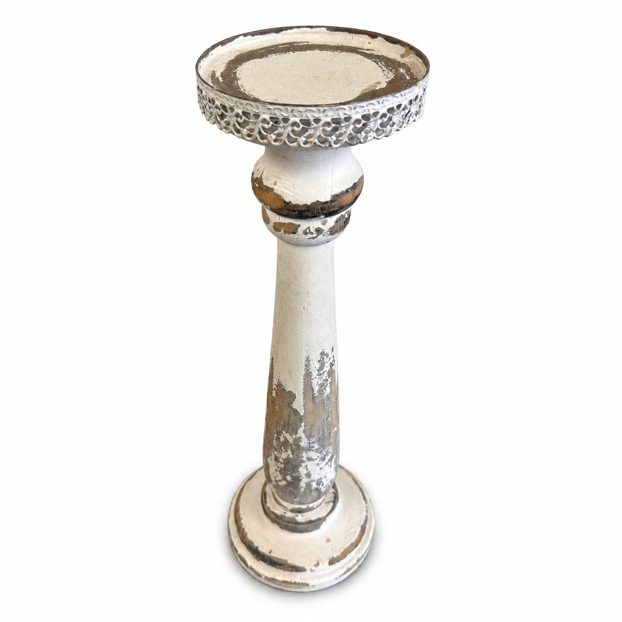 Rustic Wood Candle Holder - Image 2