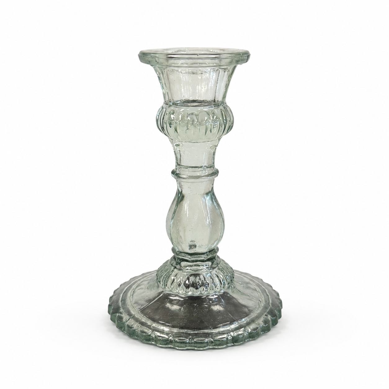 Classic Clear Glass Pedestal Candle Holder - Image 2