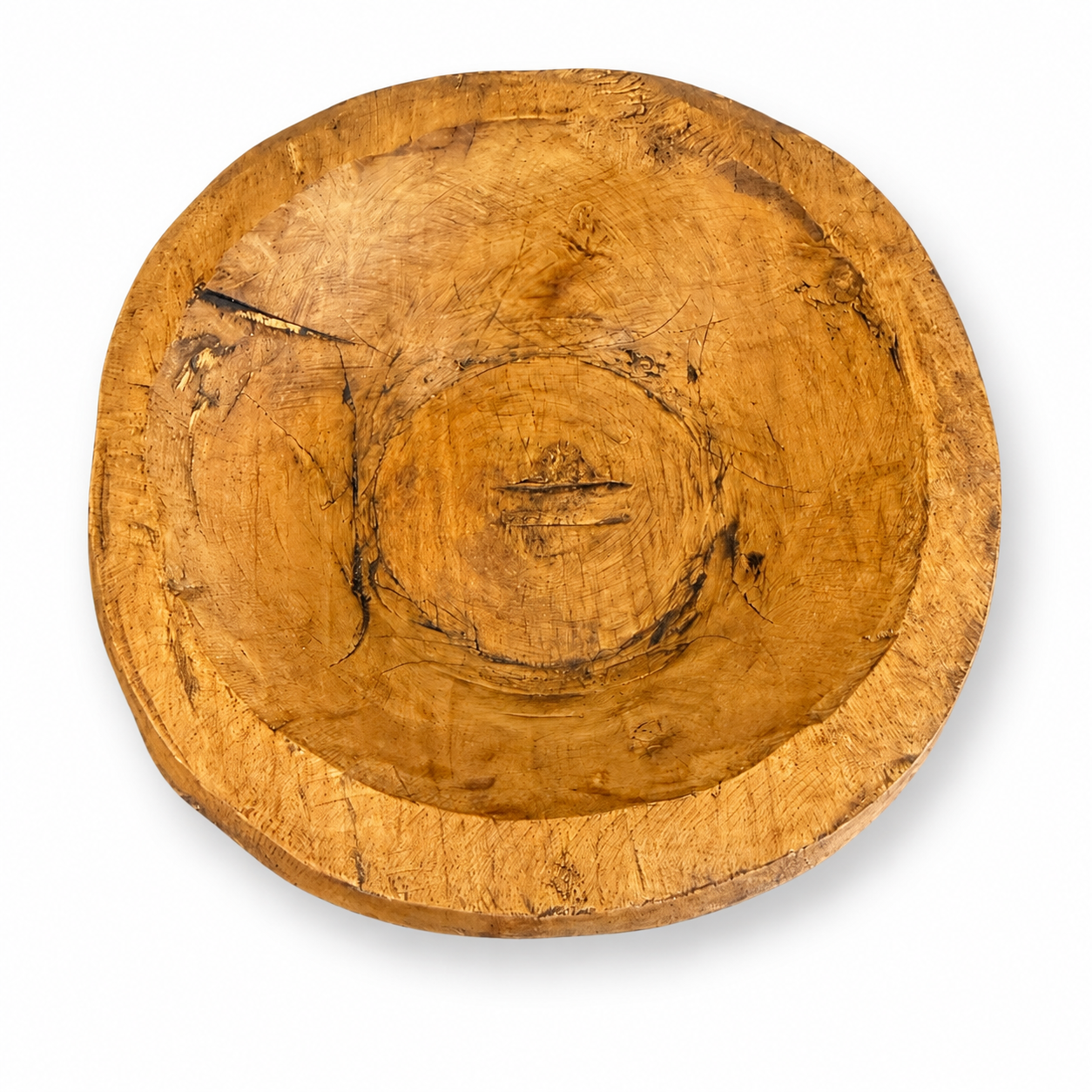 Rustic Hand-Carved Wooden Bowl - Image 2