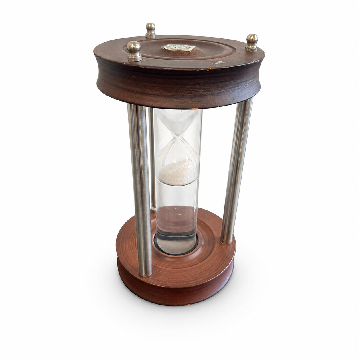 Decorative Hourglass with Wood & Metal Frame - Image 2