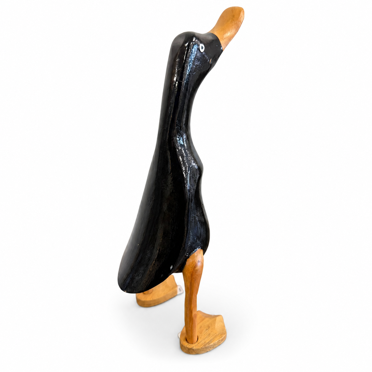 Black & Natural Wood Duck Figurine - Image 2